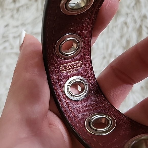 Coach Leather Grommet Bangle Stackable Bracelet - Picture 6 of 12